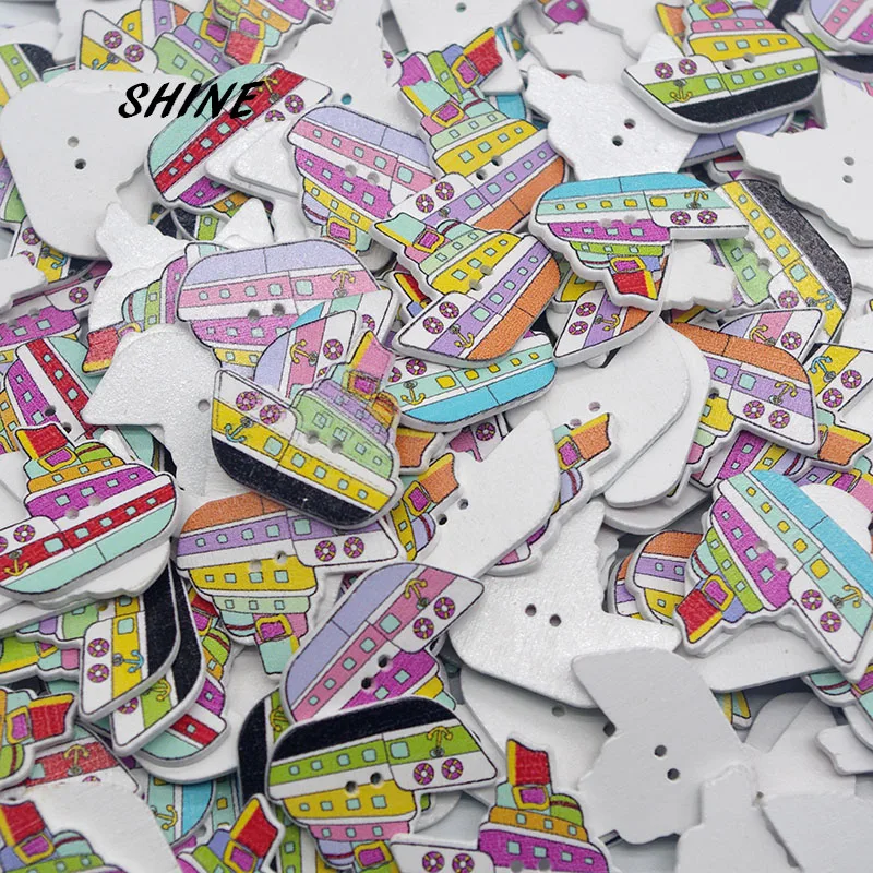 SHINE 100PCs Wooden Sewing Buttons Scrapbooking Ship shape 2 Holes 30X26mm Costura Botones Decorate W10021
SHINE 100PCs Wooden Sewing Buttons Scrapbooking Ship shape 2 Holes 30X26mm Costura Botones Decorate W10021