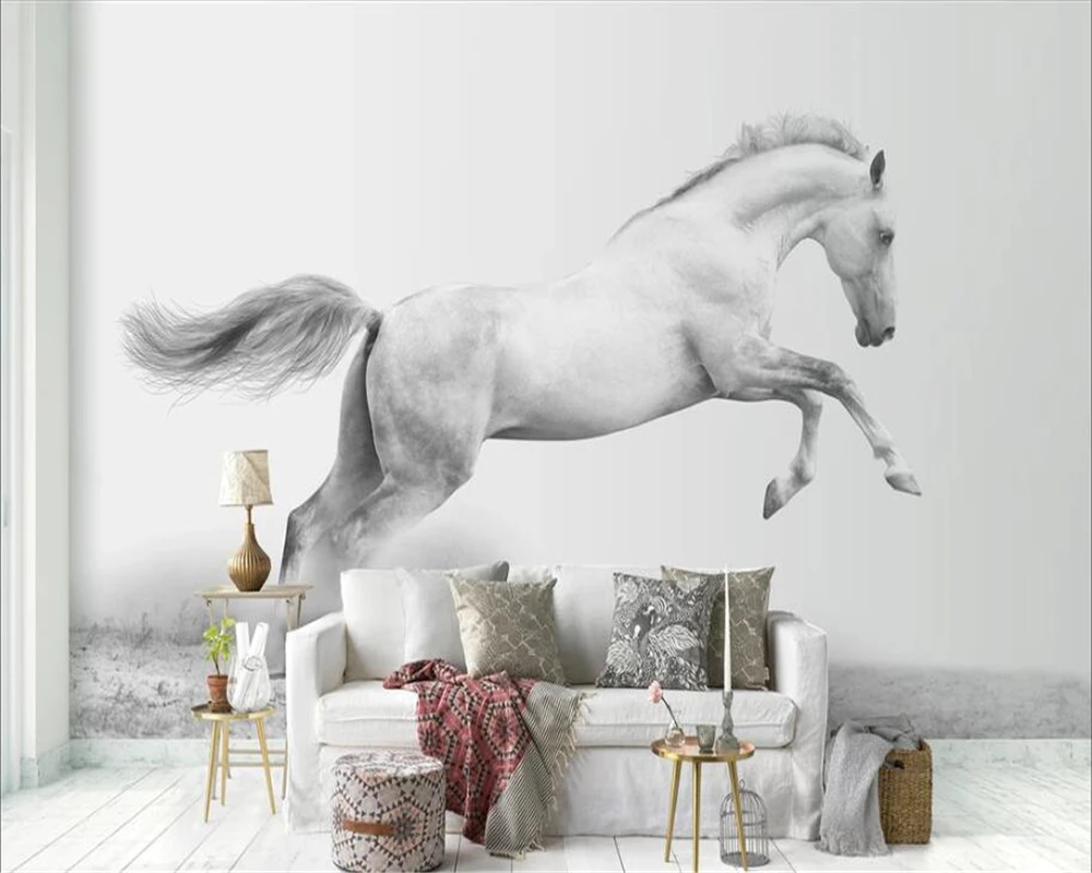 Custom wallpaper 3d stereo photo murals modern minimalist white horse color paint Nordic style TV background wall paper 3d mural
Custom wallpaper 3d stereo photo murals modern minimalist white horse color paint Nordic style TV background wall paper 3d mural