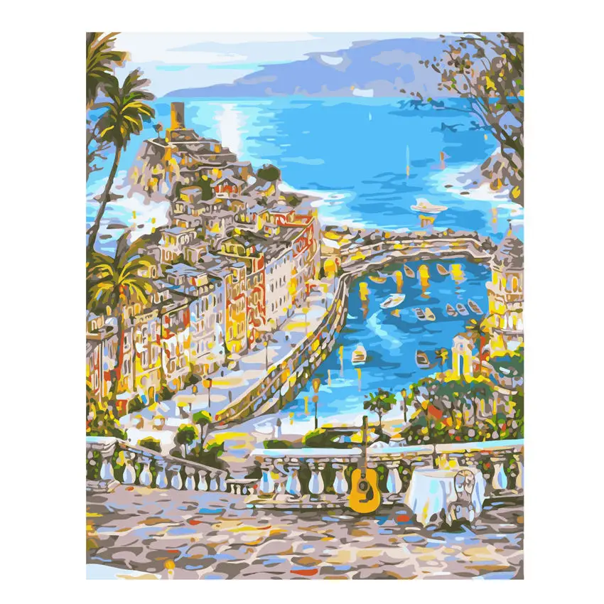 RIHE Seaside Town Painting By Numbers Scenery Oil Painting On Canvas Hand Painted Sea Cuadros Decoracion Acrylic Paint Home Art
RIHE Seaside Town Painting By Numbers Scenery Oil Painting On Canvas Hand Painted Sea Cuadros Decoracion Acrylic Paint Home Art