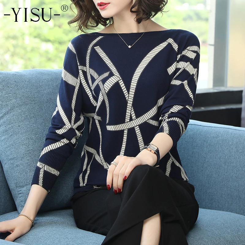 YISU Loose Sweater 2019 spring Geometric Print Color Block O Neck Pullover Women Knitwear Sweaters Long Sleeve Knitted sweaters
YISU Loose Sweater 2019 spring Geometric Print Color Block O Neck Pullover Women Knitwear Sweaters Long Sleeve Knitted sweaters
