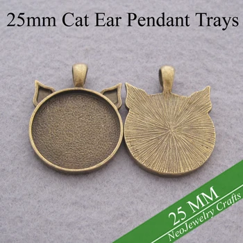25mm Antique Bronze Cat Ear Pendant Setting, 25mm Round Cabochon Tray Pendant, Cameo Setting Pendant
25mm Antique Bronze Cat Ear Pendant Setting, 25mm Round Cabochon Tray Pendant, Cameo Setting Pendant