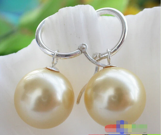 P2393 16MM YELLOW ROUND SHELL PEARL DANGLE EARRING SILVER Noble style Natural Fine jewe FREE SHIPPING
P2393 16MM YELLOW ROUND SHELL PEARL DANGLE EARRING SILVER Noble style Natural Fine jewe FREE SHIPPING