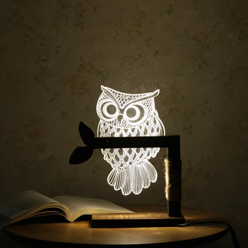 LED Wooden Owl 3D Nightlight Visual Led Night Lights for Home Desk Night light for Child Gift USB Table Lamp Nightlight IY804001
LED Wooden Owl 3D Nightlight Visual Led Night Lights for Home Desk Night light for Child Gift USB Table Lamp Nightlight IY804001