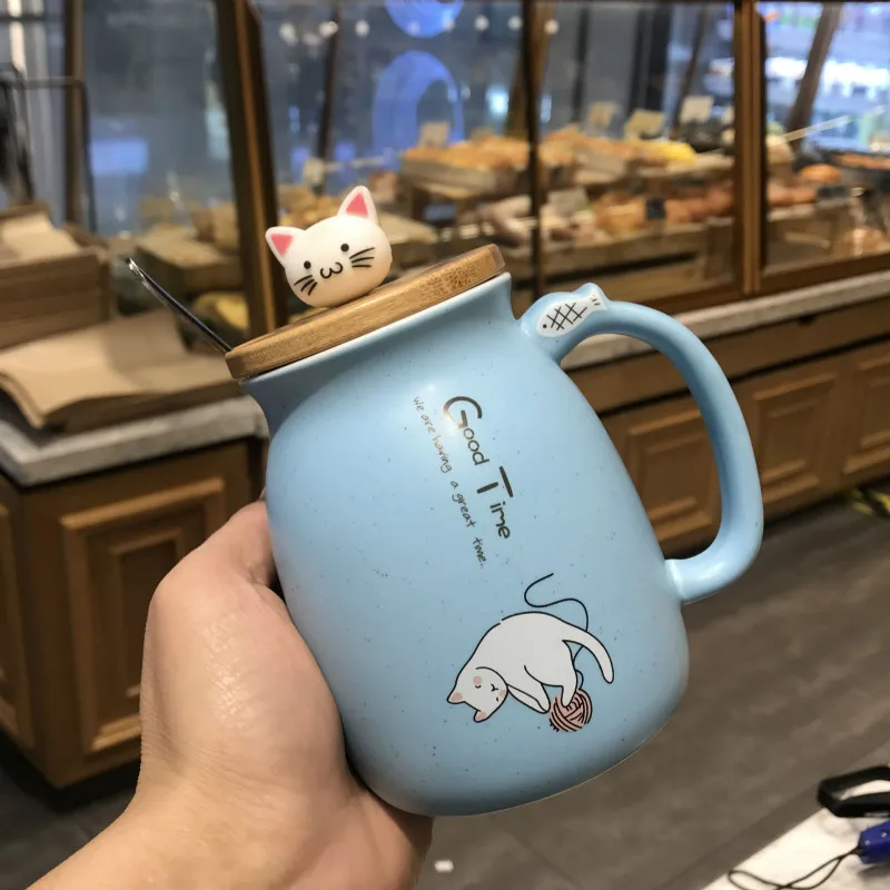 Cute Cat Pattern Ceramic Mugs with Lid and Spoon Unique Cartoon Creative Moring Mug for Milk Coffee Tea 450ml/15oz SH378
Cute Cat Pattern Ceramic Mugs with Lid and Spoon Unique Cartoon Creative Moring Mug for Milk Coffee Tea 450ml/15oz SH378