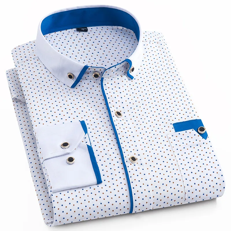 Fashion patchwork Polka dots mens long sleeve casual shirts button collar print/floral slim fit soft male tops 11color S to 4xl
Fashion patchwork Polka dots mens long sleeve casual shirts button collar print/floral slim fit soft male tops 11color S to 4xl