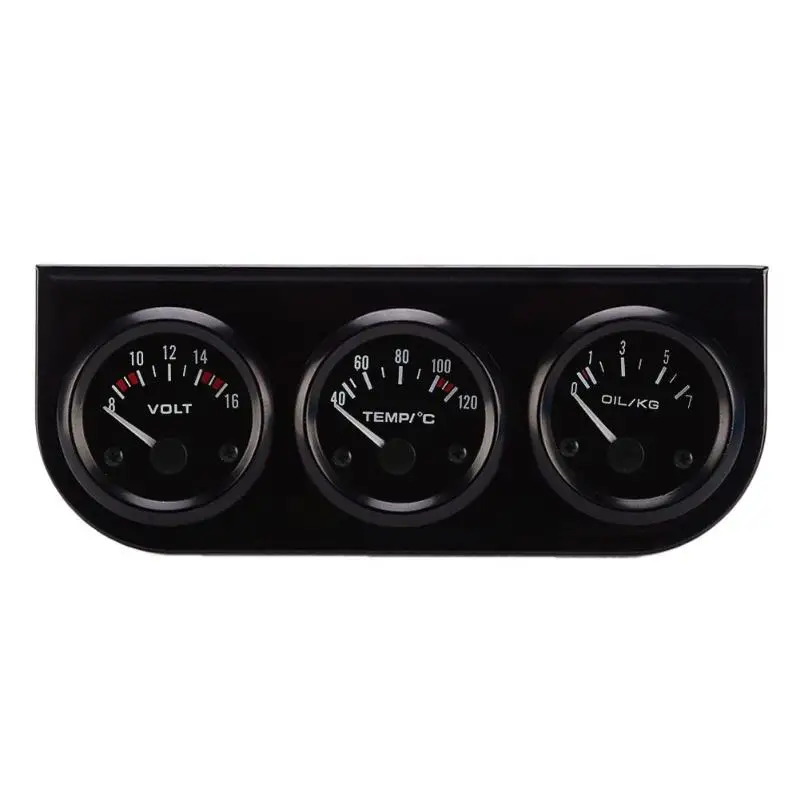 52mm Triple 3 in 1 Auto Car Voltmeter Voltage Meter Water Temp Gauge Oil Press Gauges with Pressure Sensor Motor Accessories
52mm Triple 3 in 1 Auto Car Voltmeter Voltage Meter Water Temp Gauge Oil Press Gauges with Pressure Sensor Motor Accessories