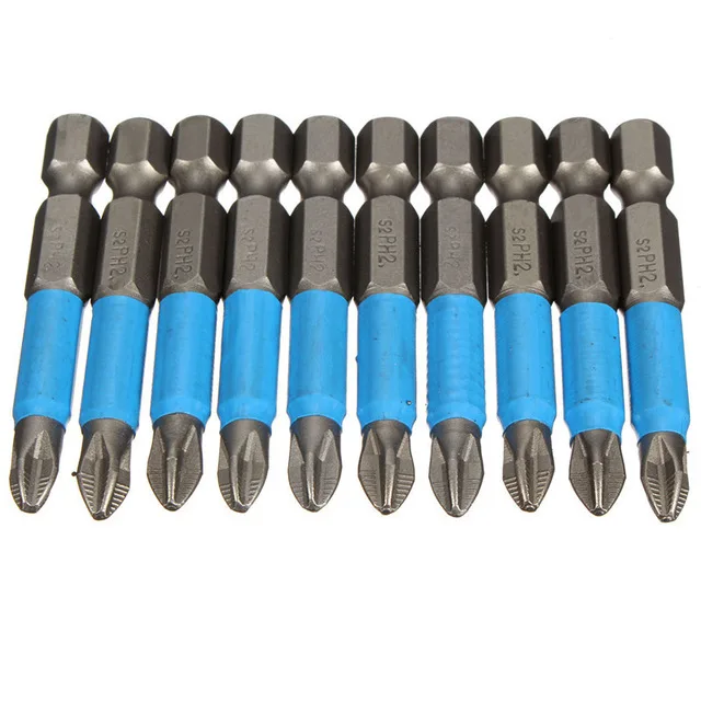 10Pcs Gcr15 Phillips Bits Hex Shanked Anti Slip Screwdriver Bits Magnetic Single Head PH1/PH2/PH3 50mm
10Pcs Gcr15 Phillips Bits Hex Shanked Anti Slip Screwdriver Bits Magnetic Single Head PH1/PH2/PH3 50mm