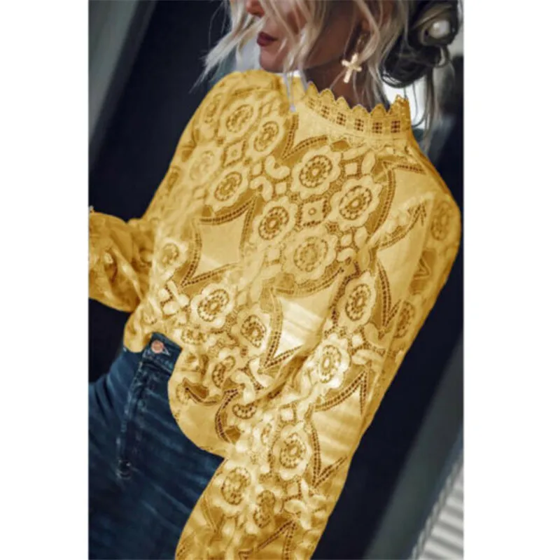 Women's Fashion Lace Top T Shirt Femmes Summer Casual Lace Embroidery Slim T-Shirt Top Ladies Long Sleeve Tops T-Shirt Plus Size
Women's Fashion Lace Top T Shirt Femmes Summer Casual Lace Embroidery Slim T-Shirt Top Ladies Long Sleeve Tops T-Shirt Plus Size