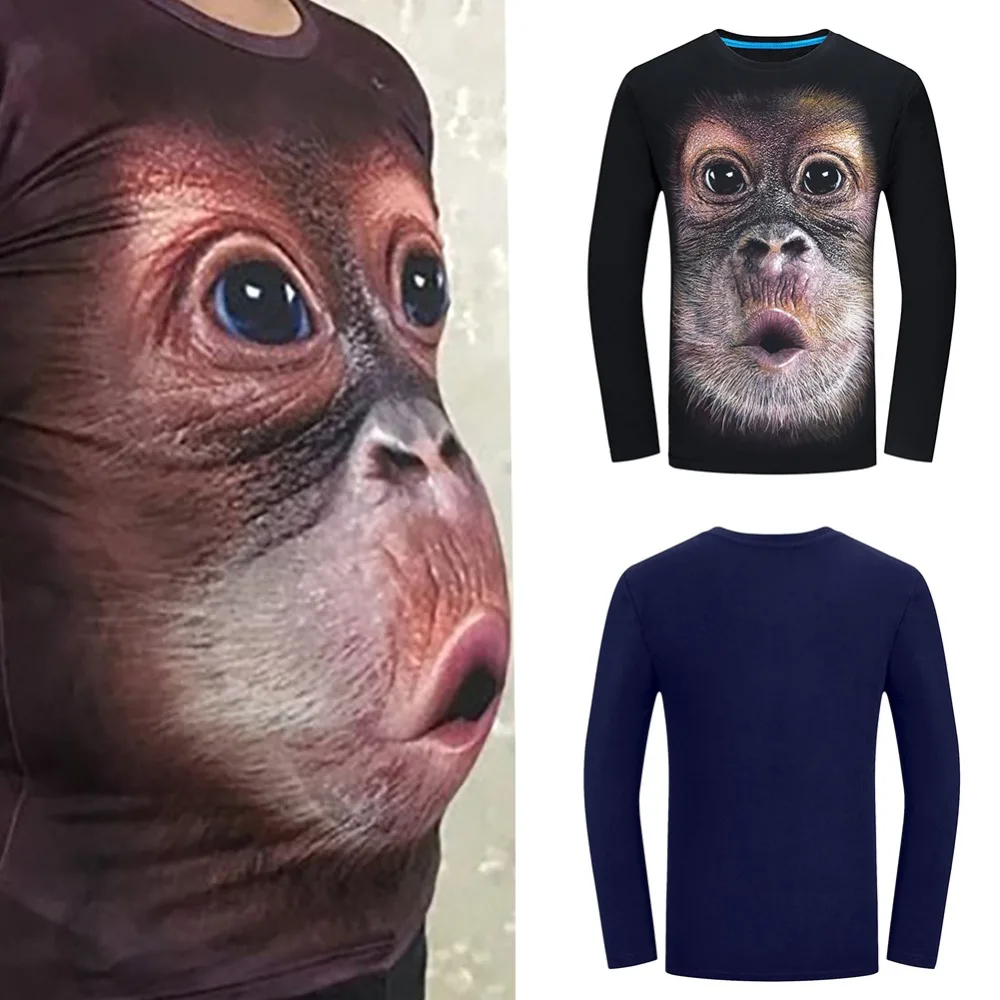 Funny Big Belly Men's Shirt Creative 3D Monkey Printing Long Sleeve Shirt O-Neck Spring Autumn Casual Cotton Undershirt Top
Funny Big Belly Men's Shirt Creative 3D Monkey Printing Long Sleeve Shirt O-Neck Spring Autumn Casual Cotton Undershirt Top