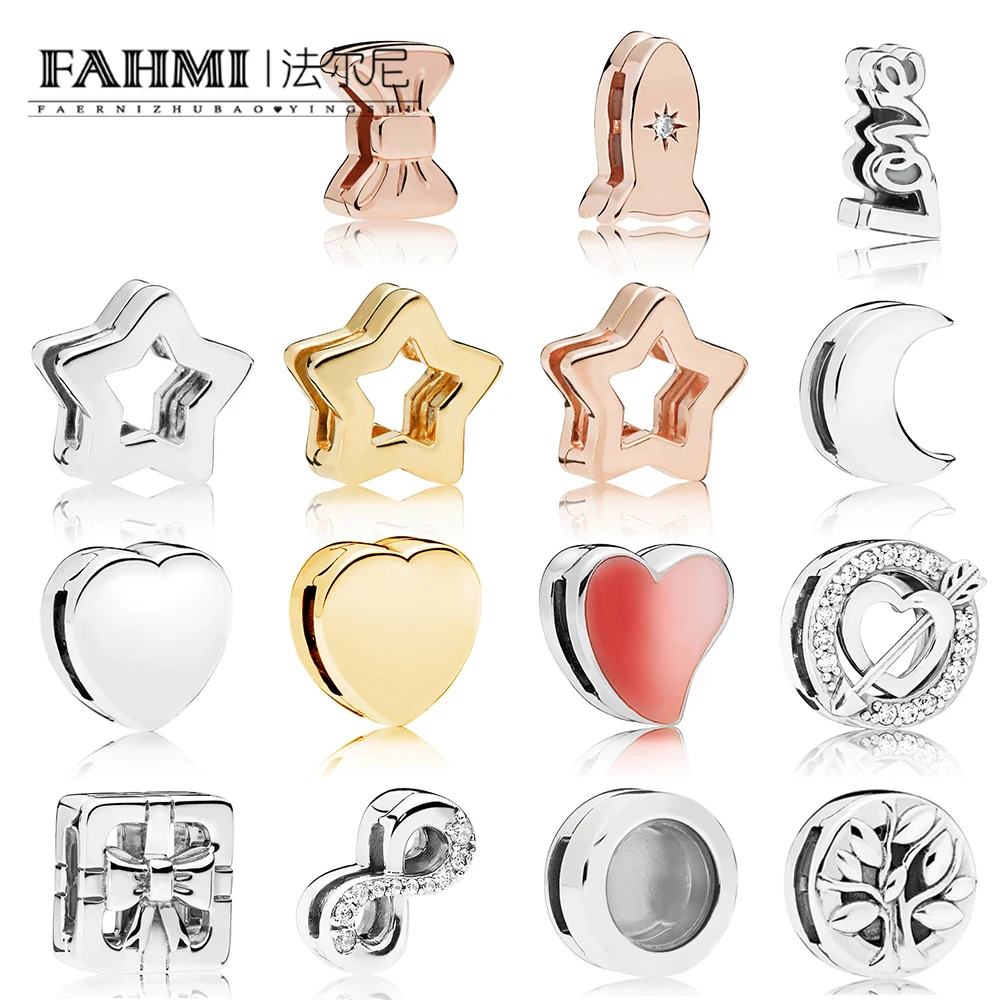 FAHMI 100% 925 sterling silver Shine Reflexions Star Clip Rose Space Ship Clip Moon Bow Gift Heart SPARKLING INFINITY Clip Charm
FAHMI 100% 925 sterling silver Shine Reflexions Star Clip Rose Space Ship Clip Moon Bow Gift Heart SPARKLING INFINITY Clip Charm