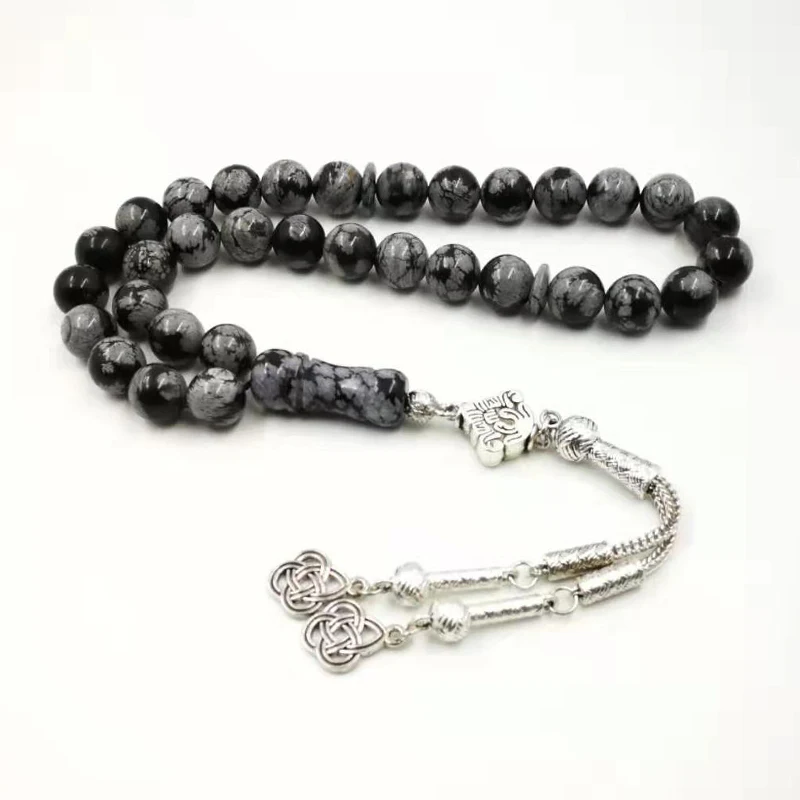 Natural Obsidian Man's rosary 33 Muslim Tasbih stone misbaha with Matel pendant Islam prayer beads Eid gift stone Rosary
Natural Obsidian Man's rosary 33 Muslim Tasbih stone misbaha with Matel pendant Islam prayer beads Eid gift stone Rosary