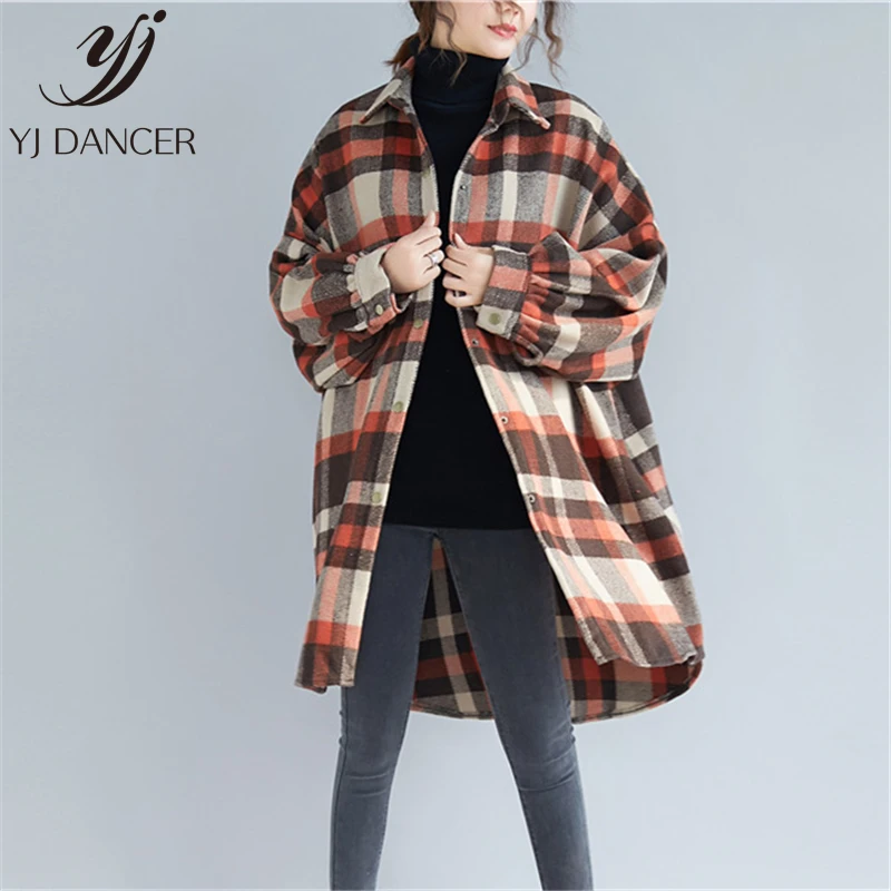 Medium Long Size Large Size Shirt Female 2019 Spring New Loaded Woolen Thick Plaid Long Sleeve Age-Old Shirt Coat H00524
Medium Long Size Large Size Shirt Female 2019 Spring New Loaded Woolen Thick Plaid Long Sleeve Age-Old Shirt Coat H00524