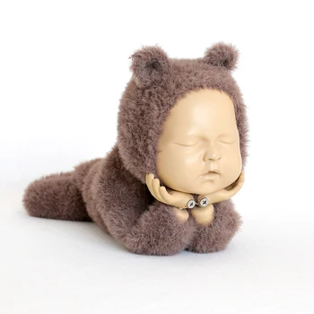 Cute Brown Bear Outfit Fuzzy Baby Footed Romper Set Knitted Newborn Boy Overalls Footed Pants Newborn Jumpsuit Photography Props
Cute Brown Bear Outfit Fuzzy Baby Footed Romper Set Knitted Newborn Boy Overalls Footed Pants Newborn Jumpsuit Photography Props