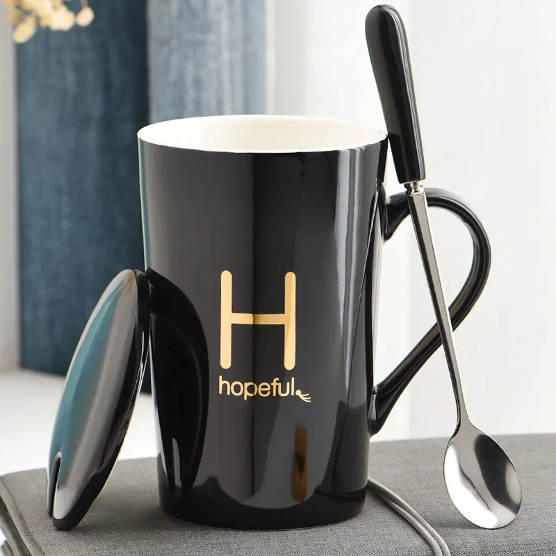 450ml Creative Individuality Letter Ceramic Coffee Mug Name Printed Porcelain Cups with Spoon Lid Home Milk Tumbler Best Gift
450ml Creative Individuality Letter Ceramic Coffee Mug Name Printed Porcelain Cups with Spoon Lid Home Milk Tumbler Best Gift