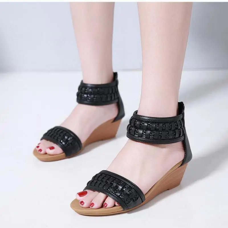 Med Heel Wedges Women's Sandals Summer Bohemian Large Size Comfortable Roman Shoes Ankle Strap Ladies Sandals Beach Shoes
Med Heel Wedges Women's Sandals Summer Bohemian Large Size Comfortable Roman Shoes Ankle Strap Ladies Sandals Beach Shoes