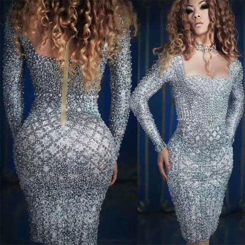 X59 Female Pearl bag hip skirt gray evening dress pole dance satge wears tight outfits party dance costumes disco clothe outfits
X59 Female Pearl bag hip skirt gray evening dress pole dance satge wears tight outfits party dance costumes disco clothe outfits
