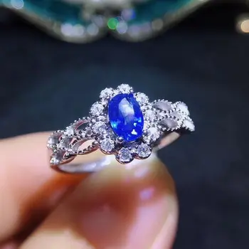 Per jewelry Natural authentic sapphire ring Free shipping 925 sterling silver Fine jewelry 4*6MM 0.6ct gemstone J8123102
Per jewelry Natural authentic sapphire ring Free shipping 925 sterling silver Fine jewelry 4*6MM 0.6ct gemstone J8123102