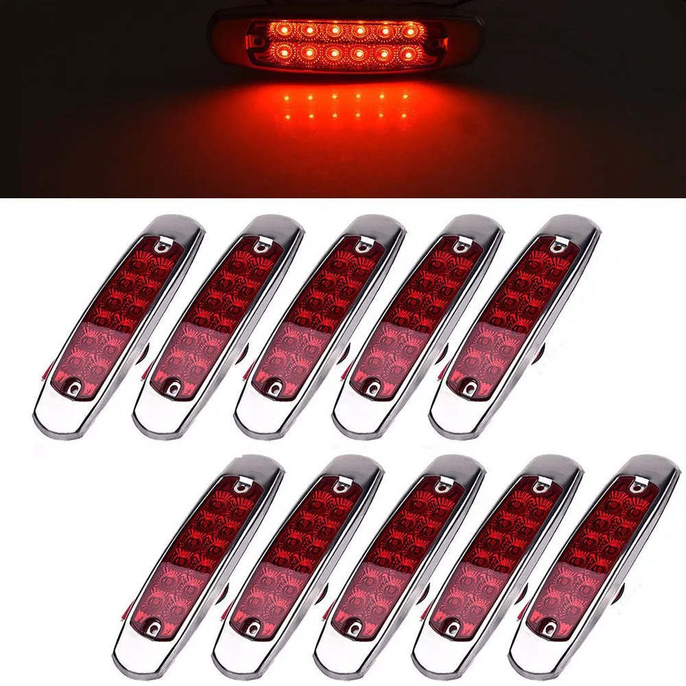 Fuleem 10PCS 12LED Sealed Side Marker Clearance Lamp Trailer Truck Turn Signal Light Red 12V Waterproof
Fuleem 10PCS 12LED Sealed Side Marker Clearance Lamp Trailer Truck Turn Signal Light Red 12V Waterproof