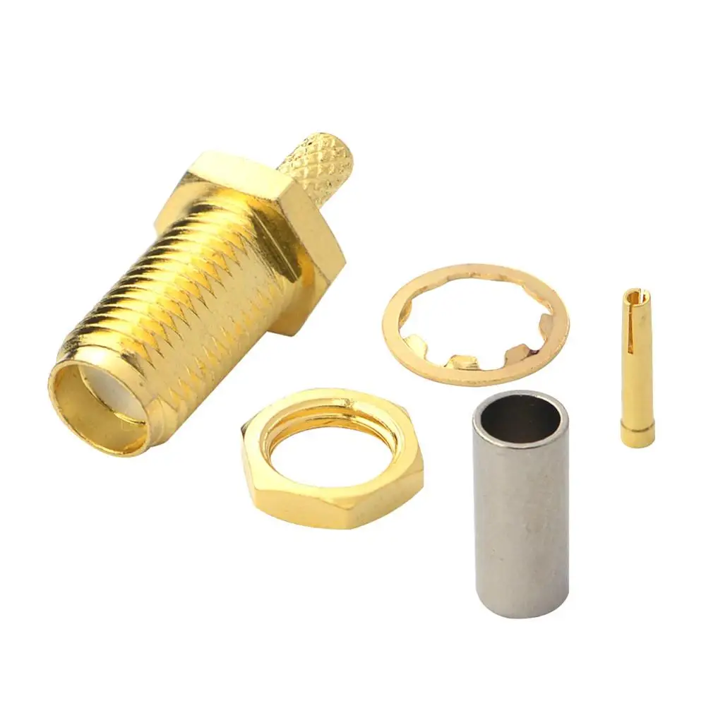 Free shipping (10 pcs/lot) SMA Connector Female Jack Center Nut Bulkhead Crimp for RG174 RG179 RG316 RG188 LMR100
Free shipping (10 pcs/lot) SMA Connector Female Jack Center Nut Bulkhead Crimp for RG174 RG179 RG316 RG188 LMR100