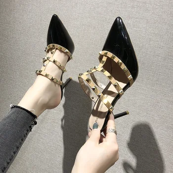 Free shipping Women's shoes Half Sandals female 2019 new summer wild pointed rivet women wear fashion stiletto heels
Free shipping Women's shoes Half Sandals female 2019 new summer wild pointed rivet women wear fashion stiletto heels