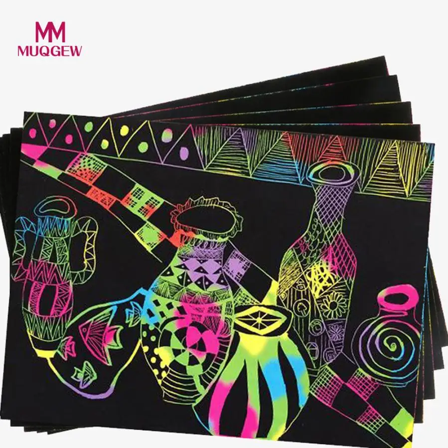 MUQGEW 10 Sheets Magic Scratch Art Painting Paper With Drawing Stick Kids Toy 16K 10 papers +1pen brinquedo toys for children
MUQGEW 10 Sheets Magic Scratch Art Painting Paper With Drawing Stick Kids Toy 16K 10 papers +1pen brinquedo toys for children