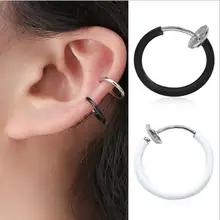 En venta delicado Punk minimalista círculo Clip pendientes Mujeres No necesita pendientes de agujero de oreja Bijoux joyería regalo E5126(China)