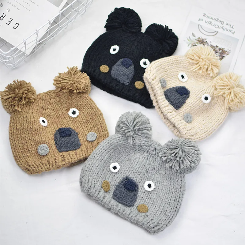 Knitted Hat Girl Boy Cute Cartoon Koala Winter Hats Warm Thick Caps Children Beanies Autumn Kids Ball Ears Hat Korea Hot Sale
Knitted Hat Girl Boy Cute Cartoon Koala Winter Hats Warm Thick Caps Children Beanies Autumn Kids Ball Ears Hat Korea Hot Sale