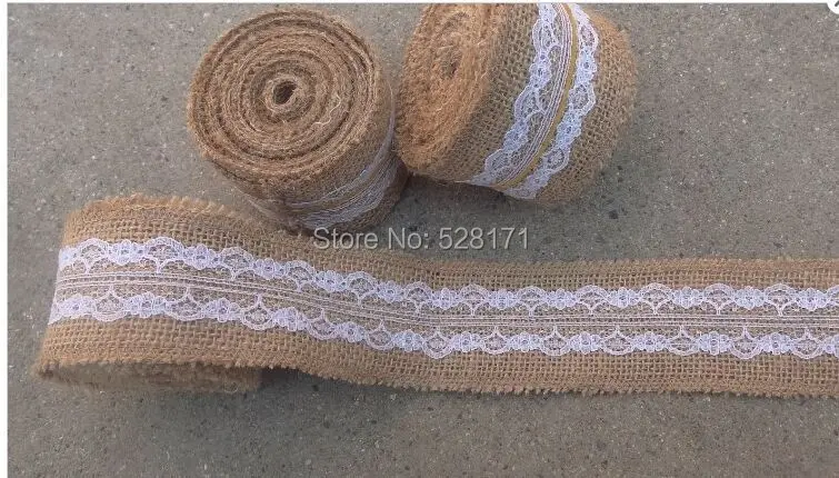 (W x L)5cm x 6M/Roll Natural Jute Burlap Hessian Ribbon with Lace Trims Tape Rustic Wedding Cake Decors Jute Lace Roll Wrapping
(W x L)5cm x 6M/Roll Natural Jute Burlap Hessian Ribbon with Lace Trims Tape Rustic Wedding Cake Decors Jute Lace Roll Wrapping