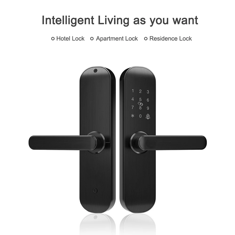 WiFi Digital Door Lock , Security Electronic Door Lock with Password NFC Card, Key and APP Remote Unlock Indoor
WiFi Digital Door Lock , Security Electronic Door Lock with Password NFC Card, Key and APP Remote Unlock Indoor