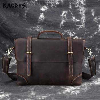 2019 Design Genuine Crazy Horse Leather Men Briefcase Bag Retro High Capacity Business Pack Man Shoulder Bag Casual Message Bags
2019 Design Genuine Crazy Horse Leather Men Briefcase Bag Retro High Capacity Business Pack Man Shoulder Bag Casual Message Bags