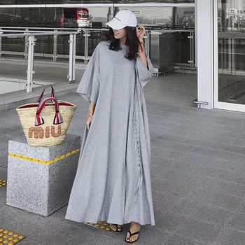 2019 Spring and Summer Cotton Casual Dress Solid Flare Sleeve Loose Dress High Street Three Quarter Ankle-Length
2019 Spring and Summer Cotton Casual Dress Solid Flare Sleeve Loose Dress High Street Three Quarter Ankle-Length