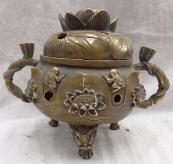 xd 002739 10" Chinese Bronze Buddhism Lotus Lion Frog Statue Tibet Incense Burner Censer
xd 002739 10" Chinese Bronze Buddhism Lotus Lion Frog Statue Tibet Incense Burner Censer