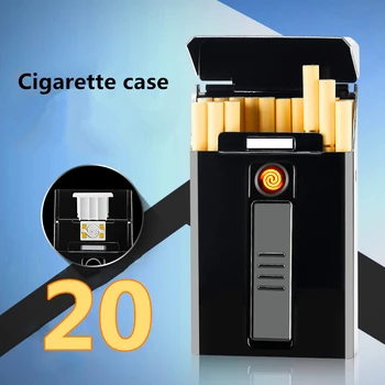 20 Long Thin Cigarette Cigarette Case with USB Electric Lighter Reversible Tungsten Wire Charging Cigarette Case Lady Gift
20 Long Thin Cigarette Cigarette Case with USB Electric Lighter Reversible Tungsten Wire Charging Cigarette Case Lady Gift