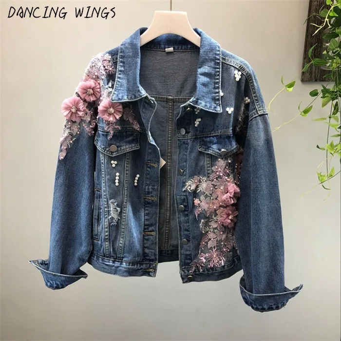 Spring Beaded Embroidery Three-Dimensional Flower Denim Jacket Women Clothing Loose Short Coat
Spring Beaded Embroidery Three-Dimensional Flower Denim Jacket Women Clothing Loose Short Coat