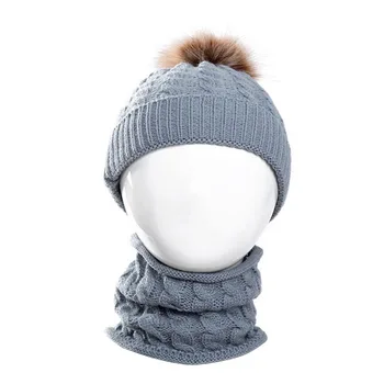 Hot Selling 1Set Children Winter Knitted Hat Warm Soft Scarf Plush Ball Beanies Cap
Hot Selling 1Set Children Winter Knitted Hat Warm Soft Scarf Plush Ball Beanies Cap