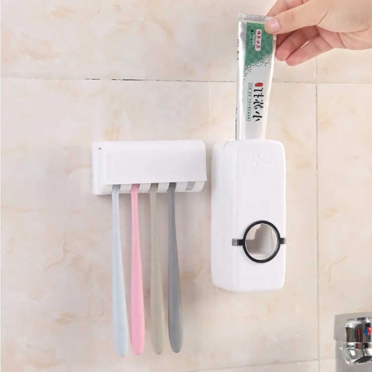 Wall-mounted Toothbrush Holder With Toothpaste Squeezer Easy To Operate Can Hanging 5 Toothbrushes For Bathroom Household Items
Wall-mounted Toothbrush Holder With Toothpaste Squeezer Easy To Operate Can Hanging 5 Toothbrushes For Bathroom Household Items