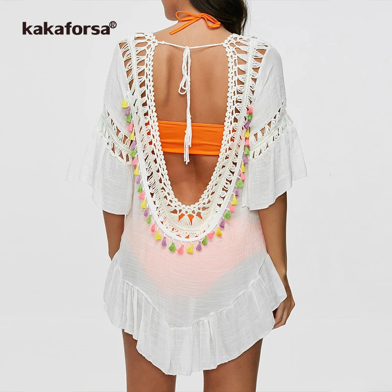 Kakaforsa 2019 Women Crochet Beach Cover Up Summer White Beach Dress Swimsuit Cape Sexy Backless Bathing Suit Bikini Cover Up
Kakaforsa 2019 Women Crochet Beach Cover Up Summer White Beach Dress Swimsuit Cape Sexy Backless Bathing Suit Bikini Cover Up