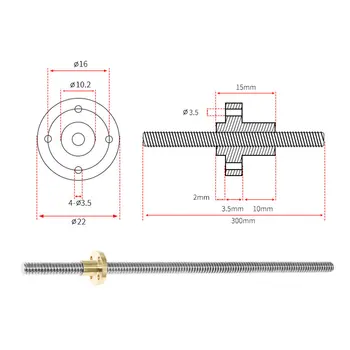 Lead Screw with Copper nut Diameter Thread 8mm Length 100 200 300 500mm trapezoidal spindle screw for 3D Printer
Lead Screw with Copper nut Diameter Thread 8mm Length 100 200 300 500mm trapezoidal spindle screw for 3D Printer