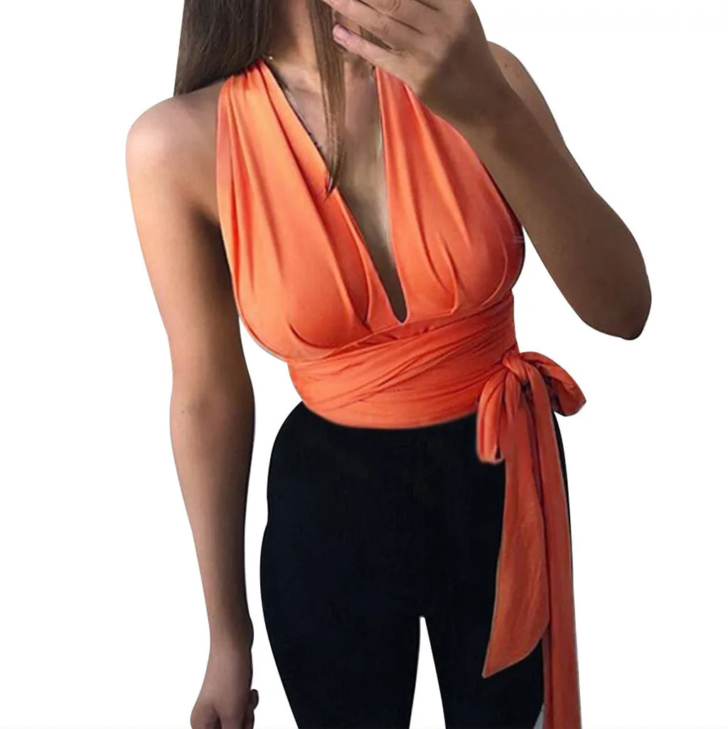 Feitong Fashion Crop Top Ladies Summer Sleeveless Halter Neck Crop Top Sexy Club Wrap Tied Waist Cropped Feminino Women Vest
Feitong Fashion Crop Top Ladies Summer Sleeveless Halter Neck Crop Top Sexy Club Wrap Tied Waist Cropped Feminino Women Vest
