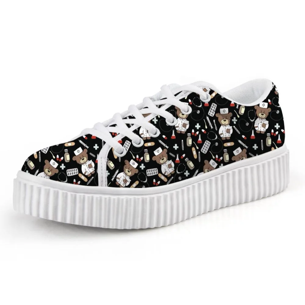 Customized Nurse Bear Black Flats Women Shoes Casual Height Increasing Shoes Autumn Ladies Platform Creepers Shoes Woman
Customized Nurse Bear Black Flats Women Shoes Casual Height Increasing Shoes Autumn Ladies Platform Creepers Shoes Woman