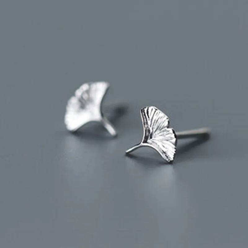 RYOUCUTE Real Silver Color Ginkgo Biloba Leaf Earring for Women Luxury Wedding Jewelry Gift Trendy Brincos |