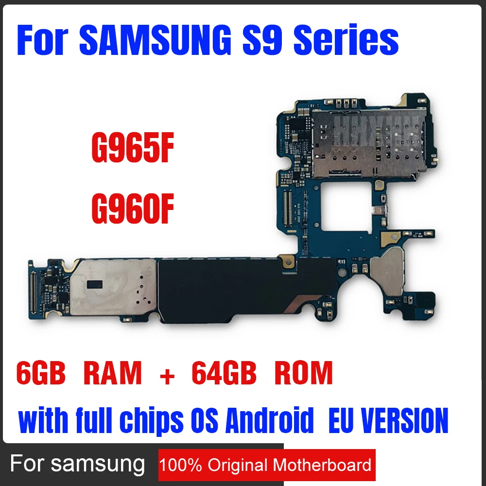 100% Original Unlock Motherboard For Samsung Galaxy S9 PLUS G965F G960F Install AOS Logic Board With Chip 6GB RAM 64GB ROM
100% Original Unlock Motherboard For Samsung Galaxy S9 PLUS G965F G960F Install AOS Logic Board With Chip 6GB RAM 64GB ROM