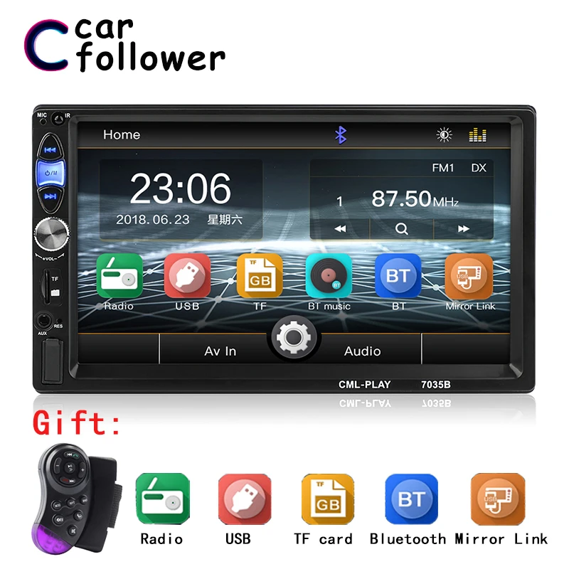 Autoradio Bluetooth FM Subwoofer Car MP5 Player AUX USB SD 2 Din Car Radio 7 inch HD Auto Audio Player With Rear View Camera
Autoradio Bluetooth FM Subwoofer Car MP5 Player AUX USB SD 2 Din Car Radio 7 inch HD Auto Audio Player With Rear View Camera