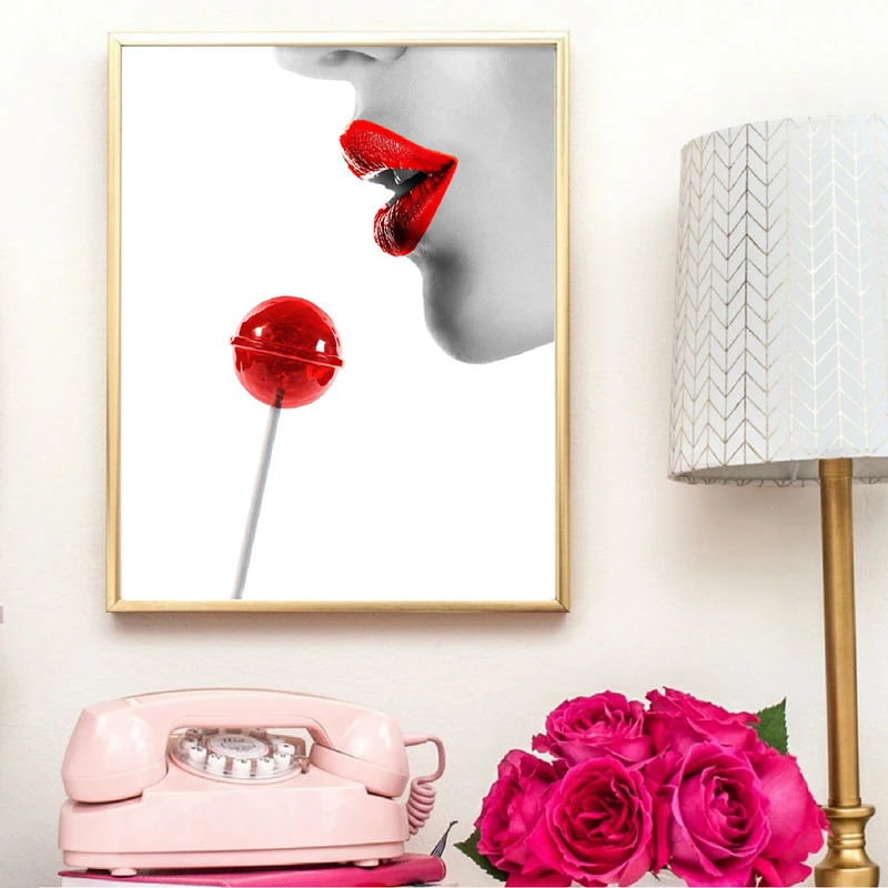 Woman Face Red Lips Wall Art Canvas Posters Prints Fashion Feminine Model Woman Girl Painting Vogue Picture Modern Home Decor
Woman Face Red Lips Wall Art Canvas Posters Prints Fashion Feminine Model Woman Girl Painting Vogue Picture Modern Home Decor