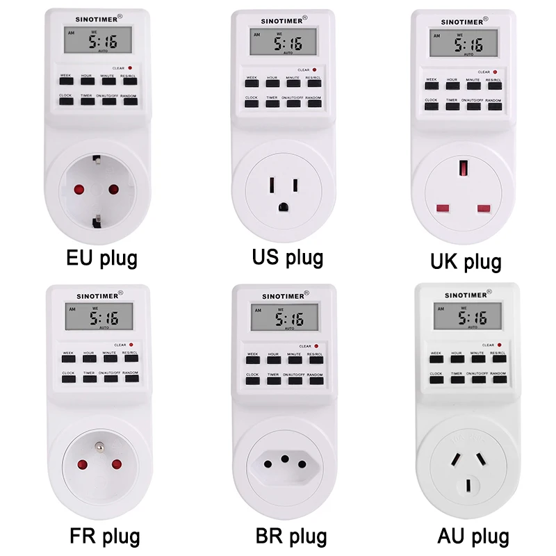 EU UK US FR BR Plug Digital Weekly Programmable Electrical Wall Plug-in Power Socket Timer Switch Outlet Time Clock 220V 110V AC
EU UK US FR BR Plug Digital Weekly Programmable Electrical Wall Plug-in Power Socket Timer Switch Outlet Time Clock 220V 110V AC
