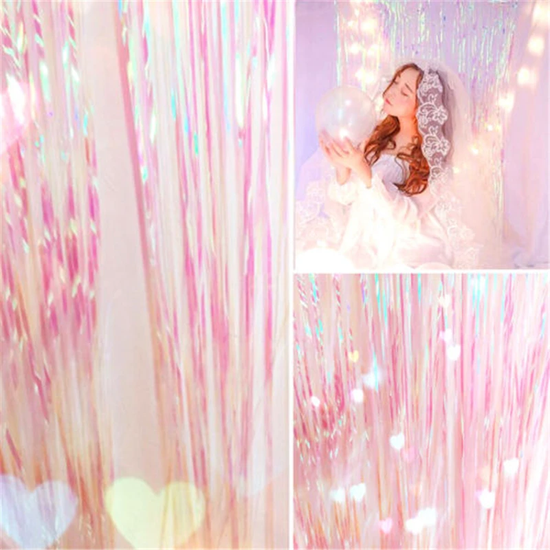 Shimmer Iridescent Foil Fringe Curtain Party Decoration Mermaid Unicorn Take Photo Backdrop Beautiful Fairy Curtain
Shimmer Iridescent Foil Fringe Curtain Party Decoration Mermaid Unicorn Take Photo Backdrop Beautiful Fairy Curtain