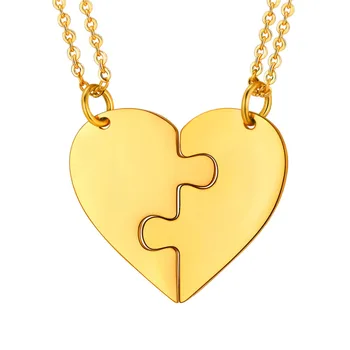 Two-Piece Combined Heart Pendant Necklace for Couples Families Friends(18k gold/silver tone/black color)GP3613G
Two-Piece Combined Heart Pendant Necklace for Couples Families Friends(18k gold/silver tone/black color)GP3613G