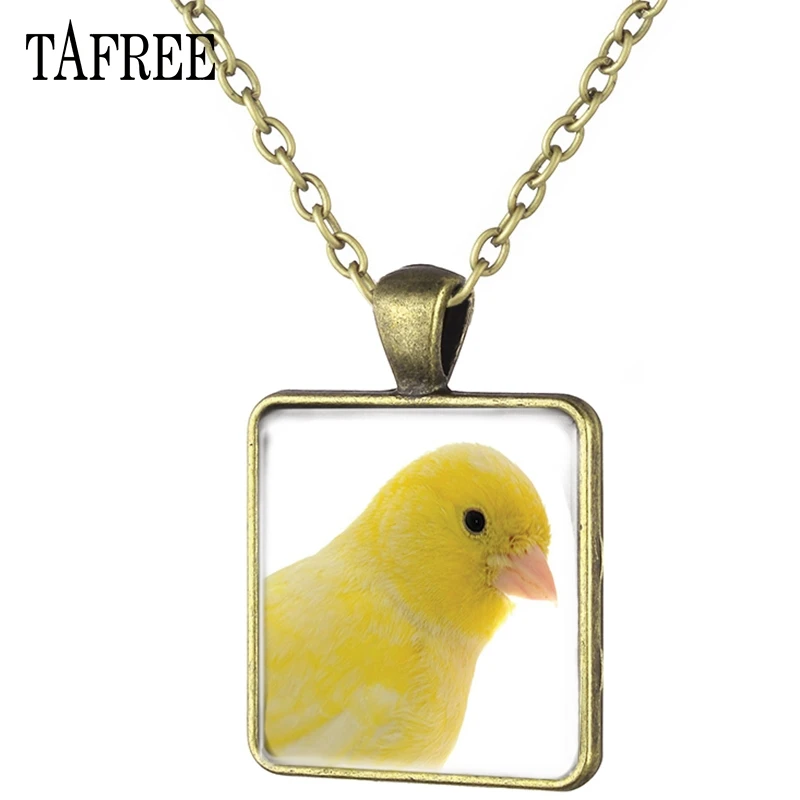 TAFREE Exquisite Yellow Canary Birds Antique Bronze Plated Square Pendant Necklace Glass Cabochon Dome Women Accessories CA35
TAFREE Exquisite Yellow Canary Birds Antique Bronze Plated Square Pendant Necklace Glass Cabochon Dome Women Accessories CA35