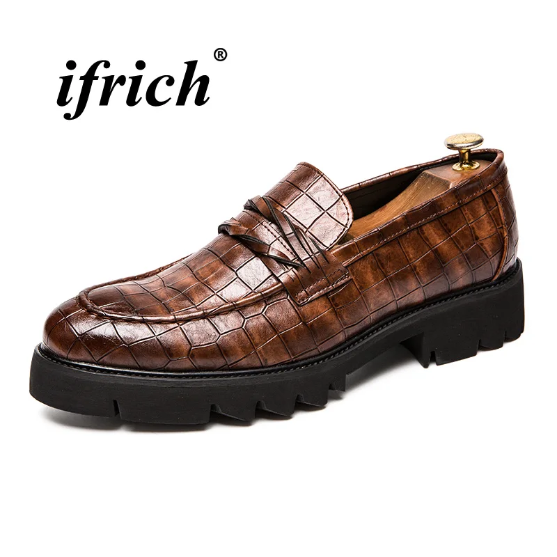Thick Soled Shoes Men Black/Brown Business Dress Shoes Slip On Young Casual Shoes Brand Height Increase Office Men Footwear
Thick Soled Shoes Men Black/Brown Business Dress Shoes Slip On Young Casual Shoes Brand Height Increase Office Men Footwear