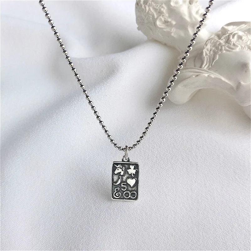 Fengxiaoling 925 Sterling Silver Retro Necklace Personality Square Brand Pendant Necklaces For Women Statement Necklace
Fengxiaoling 925 Sterling Silver Retro Necklace Personality Square Brand Pendant Necklaces For Women Statement Necklace